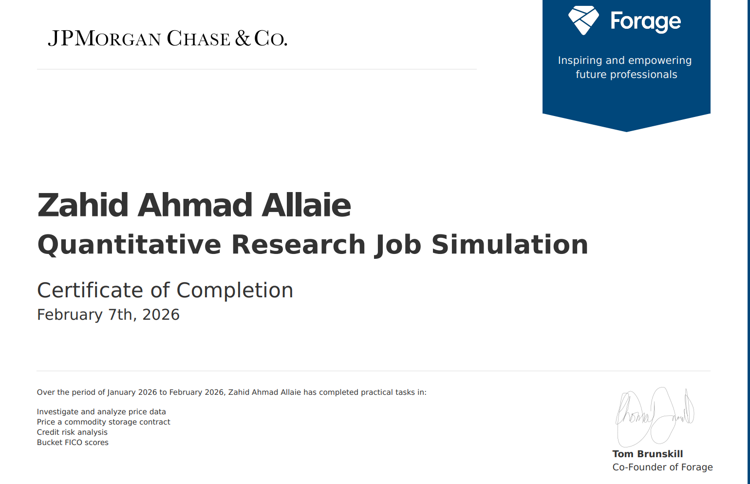 Internship Certificate